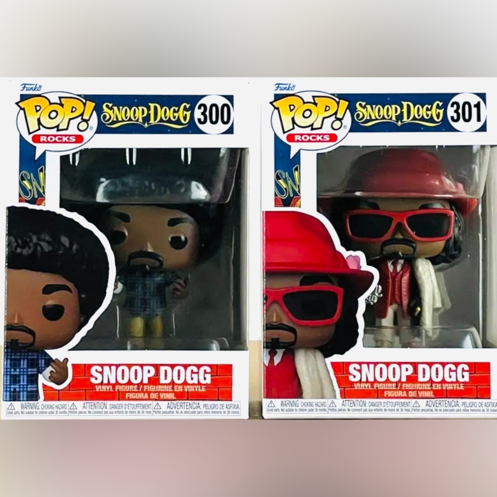 NIB Set of 2 Funko Pop! Rocks Snoop Dogg #300 and 301